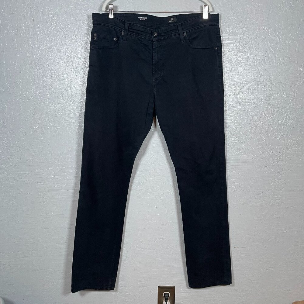 AG Adriano Goldschmied Men 38 x 34 Black The Everett Slim Straight Jeans